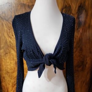 INC International Concepts Dark Blue Silk-Blend Garment